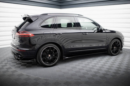 Prahové lišty Porsche Cayenne Mk2 Facelift černý lesklý plast