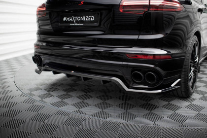 Spoiler zadního nárazniku Porsche Cayenne Mk2 Facelift černý lesklý plast