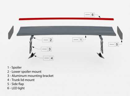 Zadní spoiler křídlo BMW M2 G87 carbon + LED světlo