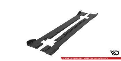 Prahové lišty Street pro + flaps Mercedes-AMG CLA 45 C117 Facelift černo červené