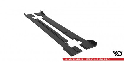 Prahové lišty Street pro + flaps Mercedes-AMG CLA 45 C117 Facelift černo červené