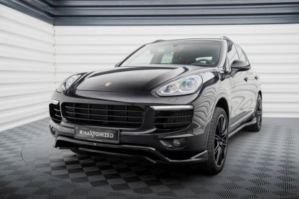 Spojler pod nárazník lipa Porsche Cayenne Mk2 Facelift černý lesklý plast