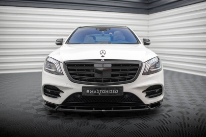 Spojler pod nárazník lipa V.2 Mercedes-Benz S AMG-Line W222 Facelift černý lesklý plast