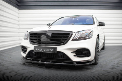 Spojler pod nárazník lipa V.2 Mercedes-Benz S AMG-Line W222 Facelift černý lesklý plast