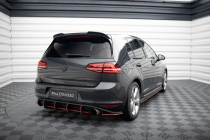 Prodloužení spoileru 3D Volkswagen Golf R / R-Line / GTI Mk7 černý lesklý plast