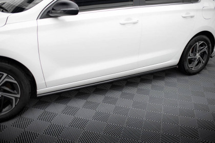 Prahové lišty Hyundai I30 Mk3 Facelift černý lesklý plast