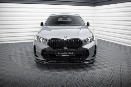 Spojler pod nárazník lipa V.1 BMW X6 M-Pack G06 Facelift černý lesklý plast