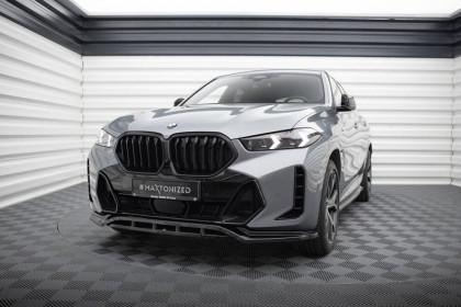 Spojler pod nárazník lipa V.1 BMW X6 M-Pack G06 Facelift černý lesklý plast