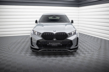 Spojler pod nárazník lipa V.2 BMW X6 M-Pack G06 Facelift černý lesklý plast