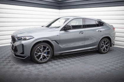 Prahové lišty V.1 BMW X6 M-Pack G06 Facelift černý lesklý plast