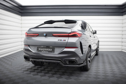 Spoiler zadního nárazniku V.2 BMW X6 M-Pack G06 Facelift černý lesklý plast