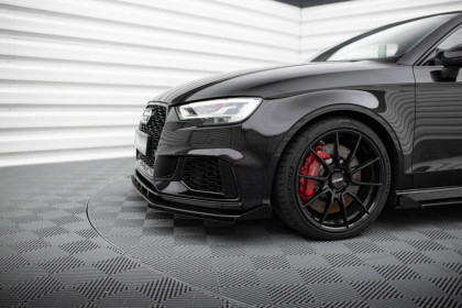 Street pro spojler pod nárazník lipa + flaps V.1 Audi RS3 Sedan 8V Facelift černo červený