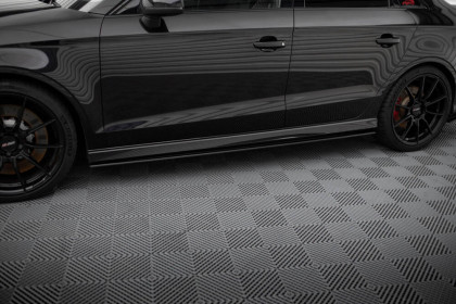 Prahové lišty Street pro Audi RS3 Sedan 8V Facelift černo červené