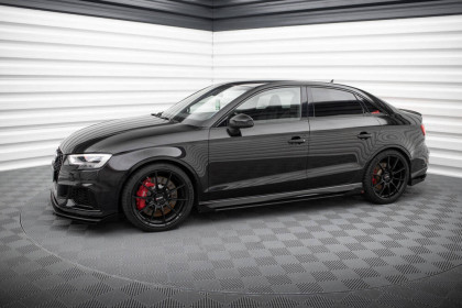 Prahové lišty Street pro + flaps Audi RS3 Sedan 8V Facelift černo červené