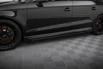 Prahové lišty Street pro + flaps Audi RS3 Sedan 8V Facelift černo červené