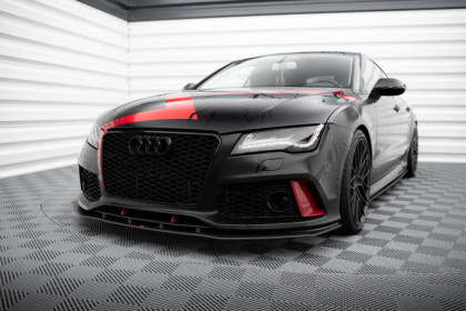 Street pro spojler pod nárazník lipa Audi A7 RS7 Look C7 černo červený