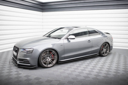 Prahové lišty V.2 Audi S5 / A5 S-Line Coupe 8T černý lesklý plast