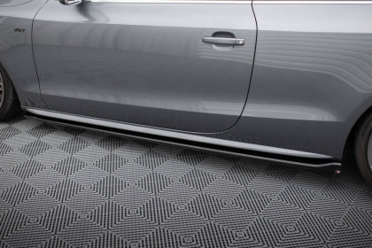 Prahové lišty V.2 Audi S5 / A5 S-Line Coupe 8T černý lesklý plast