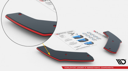 Splittery zadní boční Street Pro V.2 + flaps BMW 1 F40 M-Pack / M135i černo červené