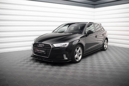 Prahové lišty Audi A3 Sportback 8V Facelift černý lesklý plast