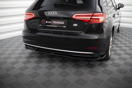 Spoiler zadního nárazniku Audi A3 Sportback 8V Facelift černý lesklý plast