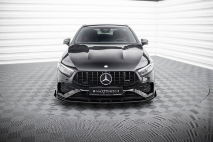 Street pro spojler pod nárazník lipa + flaps Mercedes-AMG A35 W177 Facelift černo červený