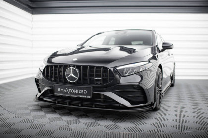 Street pro spojler pod nárazník lipa + flaps Mercedes-AMG A35 W177 Facelift černo červený