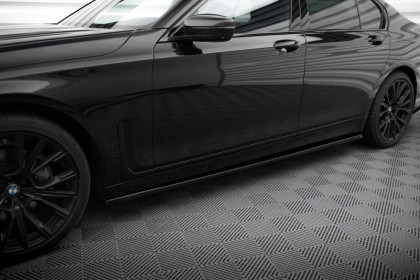 Prahové lišty BMW 7 G11 Facelift černý lesklý plast