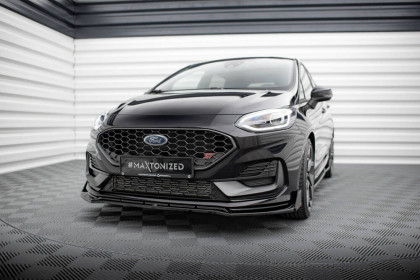 Spojler pod nárazník lipa V.4 + flaps Ford Fiesta ST Mk8 Facelift černý leský plast