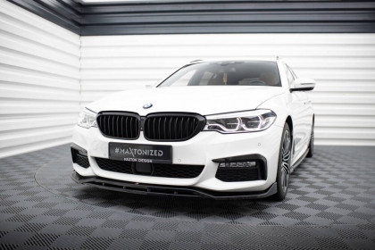 Spojler pod nárazník lipa V.3 BMW 5 M-Pack G30 / G31 černý leský plast