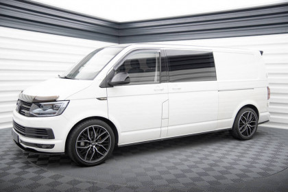 Prahové lišty Volkswagen T6 Long Facelift černý lesklý plast