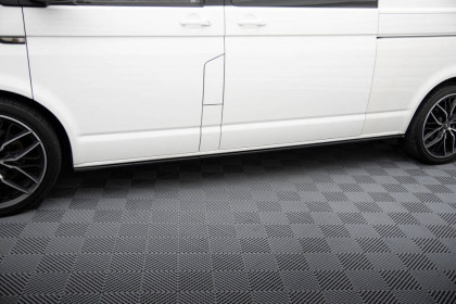 Prahové lišty Volkswagen T6 Long Facelift černý lesklý plast