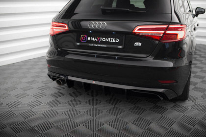 Zadní difuzor single Audi A3 Sportback 8V Facelift černý lesklý plast