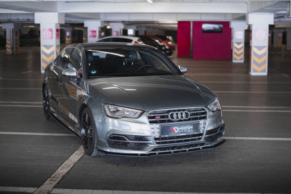 Street pro spojler pod nárazník lipa Audi S3 / A3 S-Line Sedan 8V černo červený