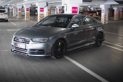 Street pro spojler pod nárazník lipa Audi S3 / A3 S-Line Sedan 8V černo červený