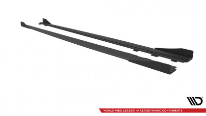 Prahové lišty Street pro +flaps Audi S3 / A3 S-Line Sedan 8V černo červené