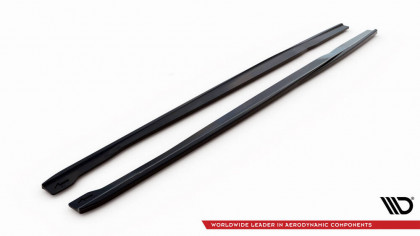 Prahové lišty V.2 Audi RS7 C7 Facelift černý lesklý plast