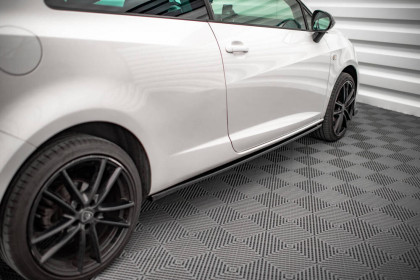 Prahové lišty Seat Ibiza FR SC Mk4 Facelift černý lesklý plast