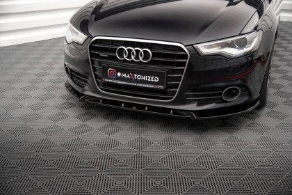 Spojler pod nárazník lipa V.2 Audi A6 C7 černý leský plast