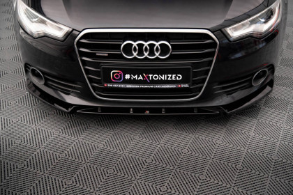 Spojler pod nárazník lipa V.2 Audi A6 C7 černý leský plast