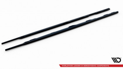 Prahové lišty V.2 Audi A6 C7 černý lesklý plast