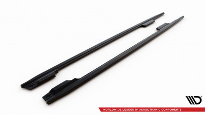 Prahové lišty V.2 Audi A4 / A4 S-Line / S4 B8  černý lesklý plast