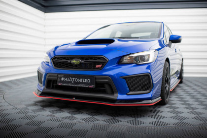 Spojler pod nárazník lipa V.2 Subaru WRX STI Mk1 Facelift černý leský plast + červená