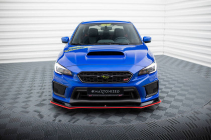 Spojler pod nárazník lipa V.2 Subaru WRX STI Mk1 Facelift černý leský plast + červená