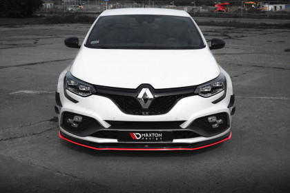 Spojler pod nárazník lipa V.3 Renault Megane RS Mk4 černý leský plast + červená