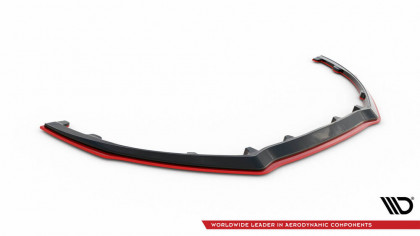 Spojler pod nárazník lipa V.3 Renault Megane RS Mk4 černý leský plast + červená