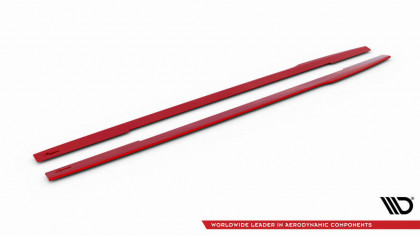 Prahové lišty V.2 Renault Megane RS Mk4 červený lesklý plast