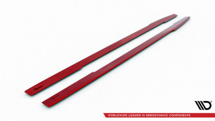 Prahové lišty V.2 Renault Megane RS Mk4 červený lesklý plast