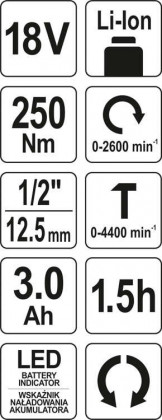 Yato yt-82802 18v zakrętarka bezszczotkowa 1/2'' 250nm