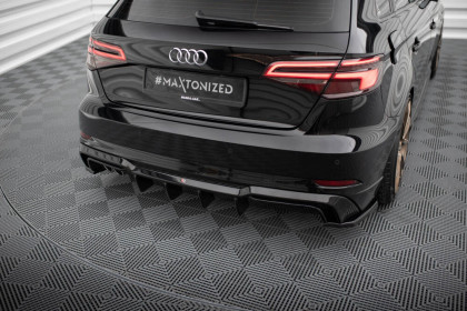 Zadní difuzor Audi A3 S-Line Sportback 8V Facelift černý lesklý plast